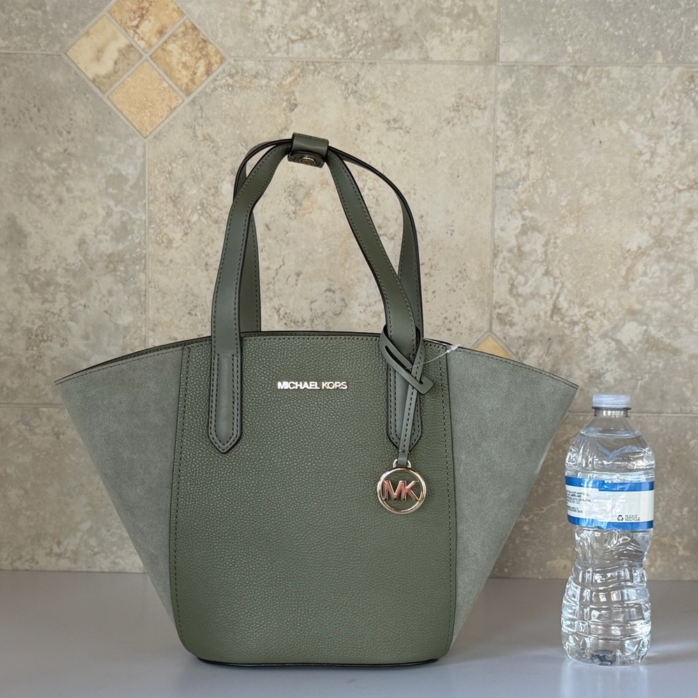 Michael Kors Portia Small Tote Leather Bag Army Green